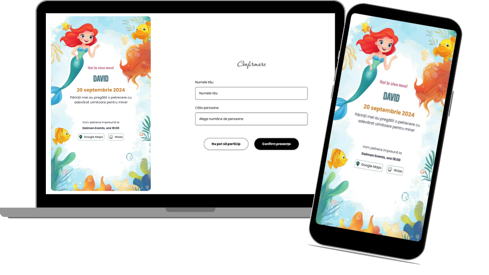 Invitație Aniversare Digitală „Ariel 4 - Standard”