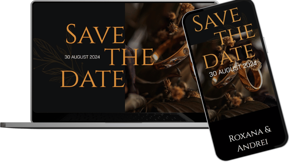 Invitație Nuntă Website "Golden Night"