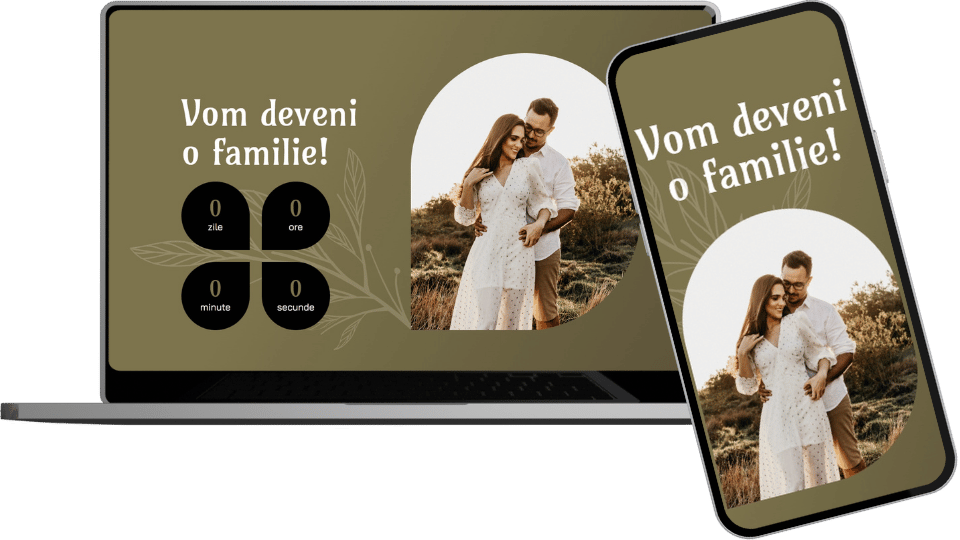 Invitație Nuntă + Botez Website "Natural Bliss"