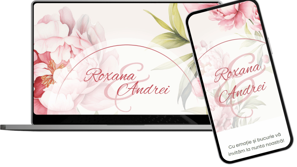 Invitație Nuntă Website "Petal Perfection"