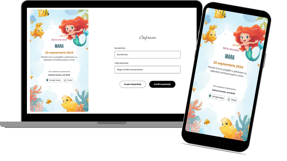 Invitație Aniversare Digitală „Ariel 2 - Standard”