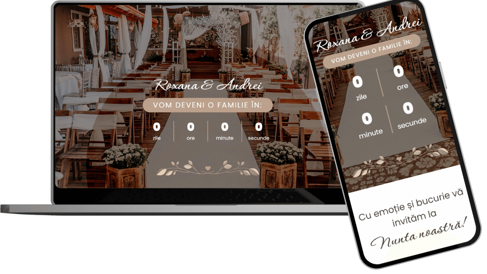 Invitație Nuntă Website "Rustic Charm"