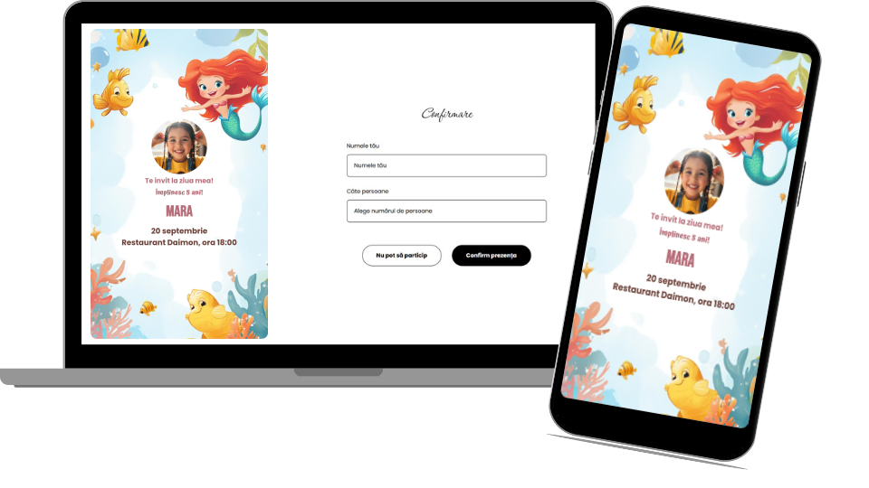Invitație Aniversare Digitală „Ariel 2 - Classic”