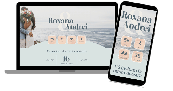 Invitație Nuntă Website "Salt and Serenity"