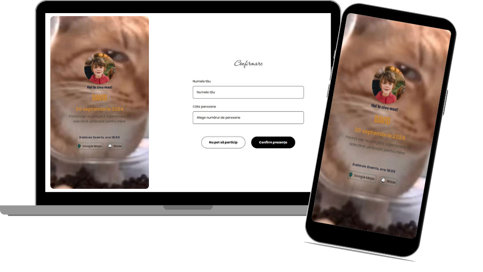 Invitație Aniversare Digitală „Test17mar - Classic”